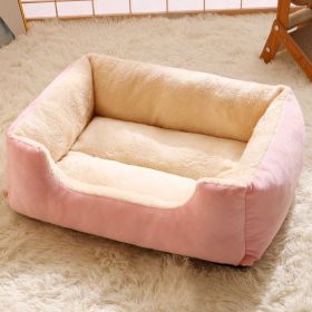 Warm Dog Doghouse Cathouse Cage Nest Large Dog Mat (Option: Light Pink Thick Warm-XXL)
